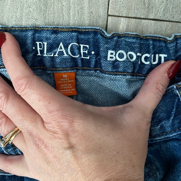 Set Lot 2 Boys 14 & Slim Jeans Old Navy Children Place Loose Bootcut - Picture 3 of 9